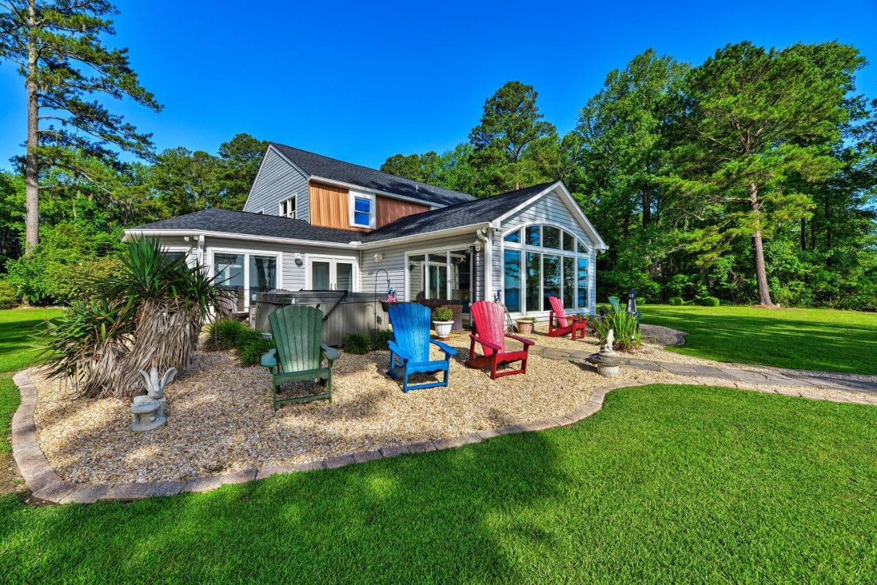 Bayfront Blounts Creek Home Private Beach And Dock! Whichard Beach Exterior photo